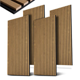 Akoestische wandpanelen houtlook set van 4