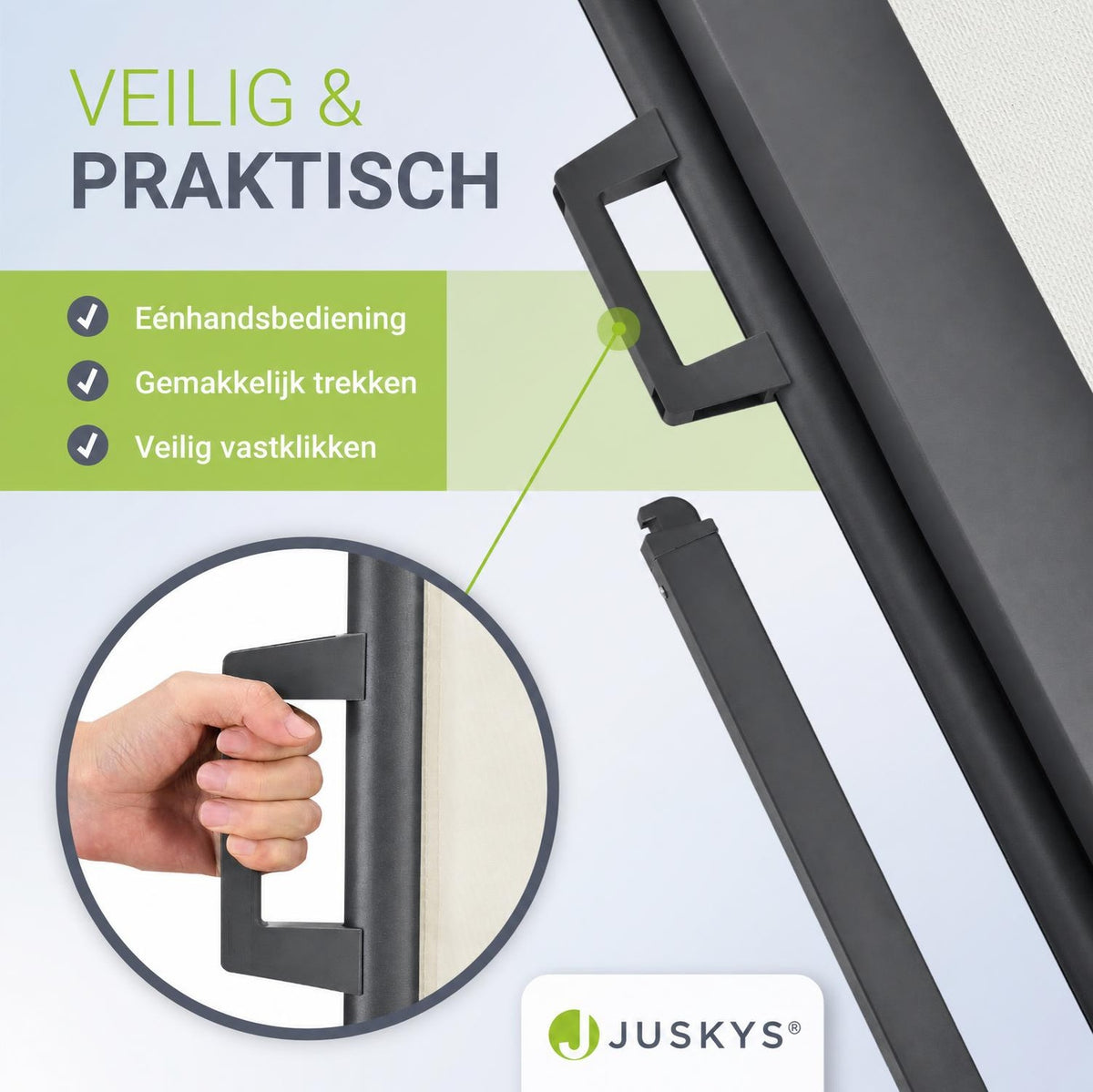 Uittrekbaar windscherm Dubai – 300x180 cm, beige of donkergrijs