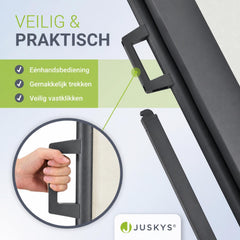 Uittrekbaar windscherm Dubai – 300x180 cm, beige of donkergrijs