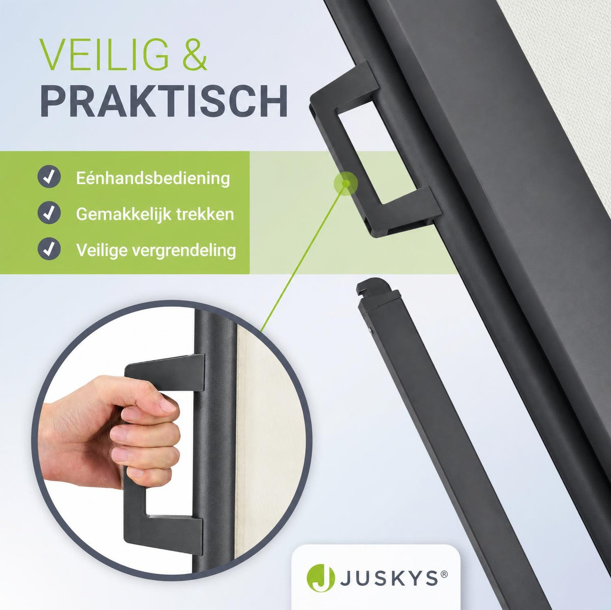 Uittrekbaar windscherm Dubai – 300x180 cm, beige of donkergrijs