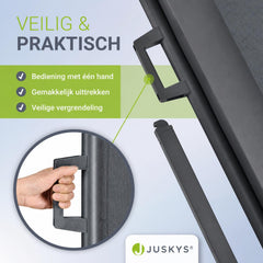 Uittrekbaar windscherm Dubai – 300x180 cm, beige of donkergrijs