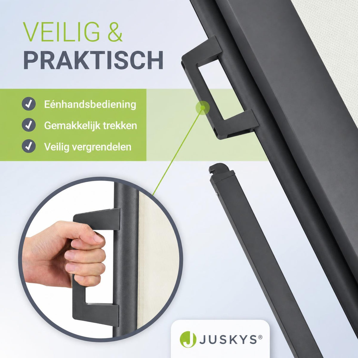 Uittrekbaar windscherm Dubai – 300x180 cm, beige of donkergrijs