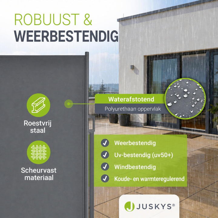Uittrekbaar windscherm Dubai – 300x180 cm, beige of donkergrijs
