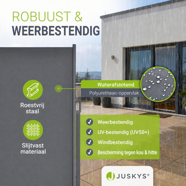 Uittrekbaar windscherm Dubai – 300x180 cm, beige of donkergrijs