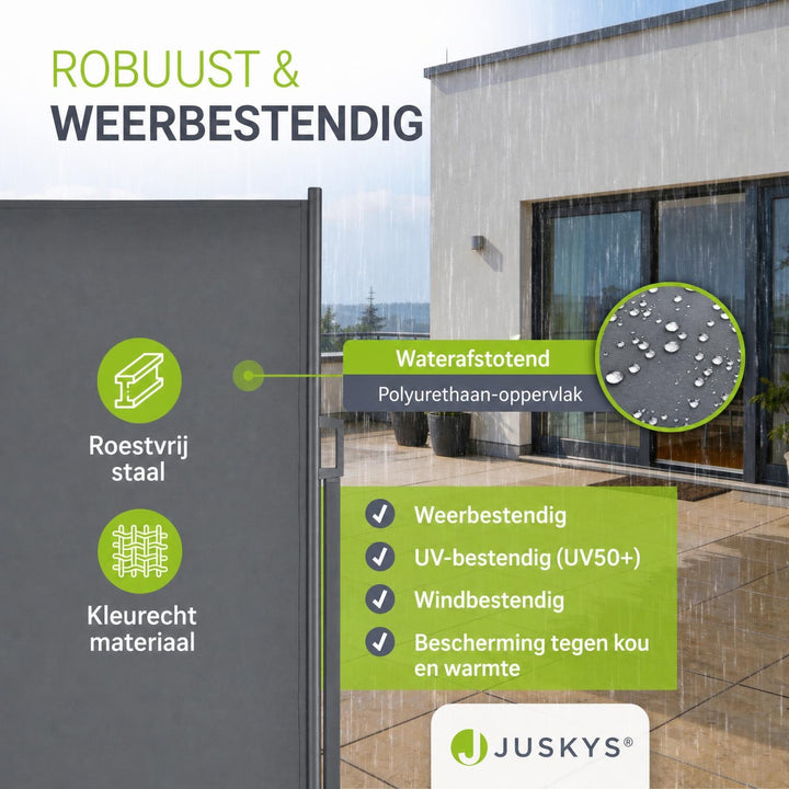 Uittrekbaar windscherm Dubai – 300x180 cm, beige of donkergrijs