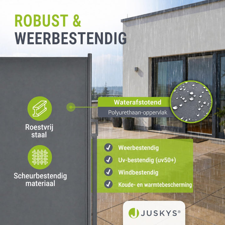 Uittrekbaar windscherm Dubai – 300x180 cm, beige of donkergrijs