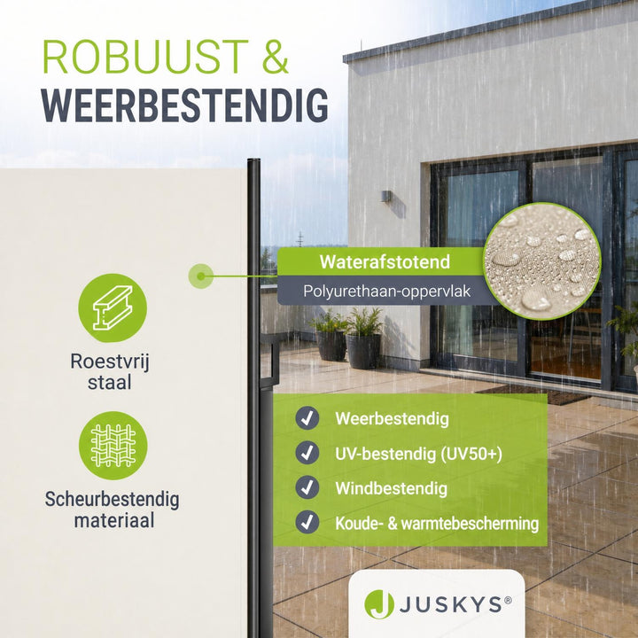 Uittrekbaar windscherm Dubai – 300x180 cm, beige of donkergrijs