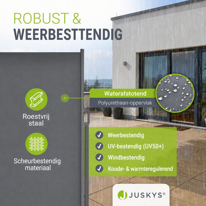 Uittrekbaar windscherm Dubai – 300x180 cm, beige of donkergrijs