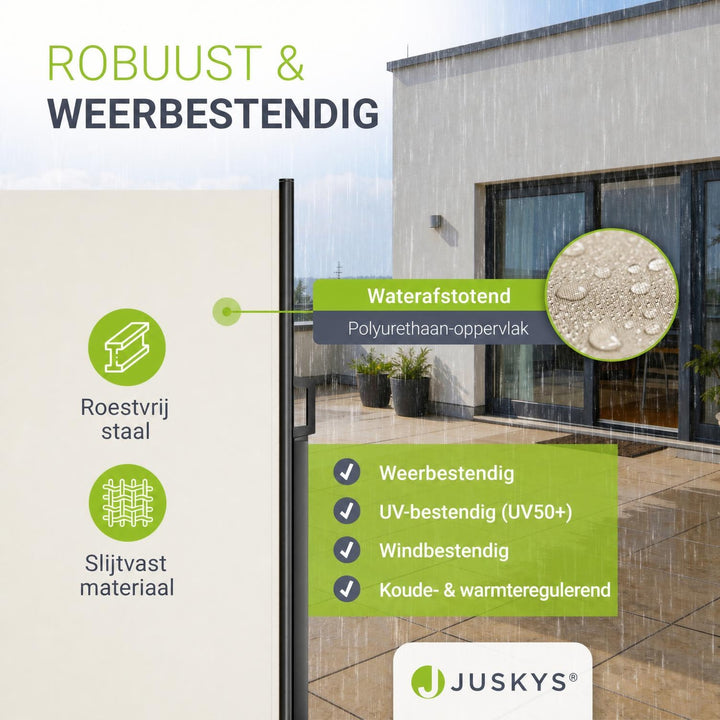 Uittrekbaar windscherm Dubai – 300x180 cm, beige of donkergrijs