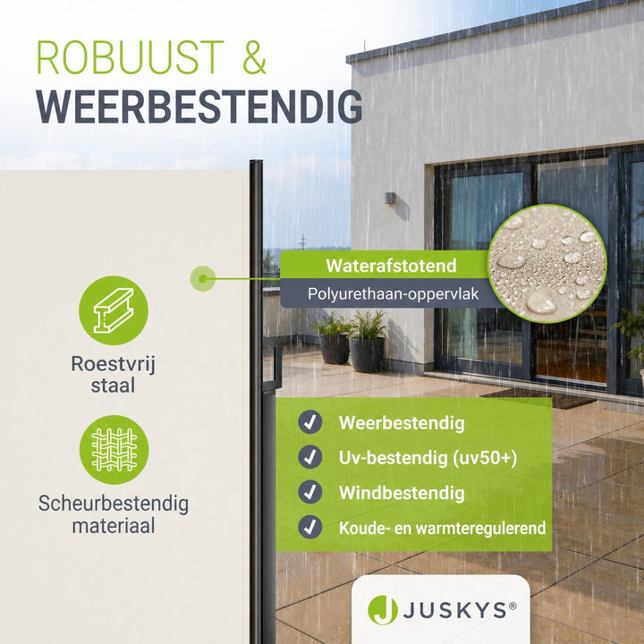 Uittrekbaar windscherm Dubai – 300x180 cm, beige of donkergrijs