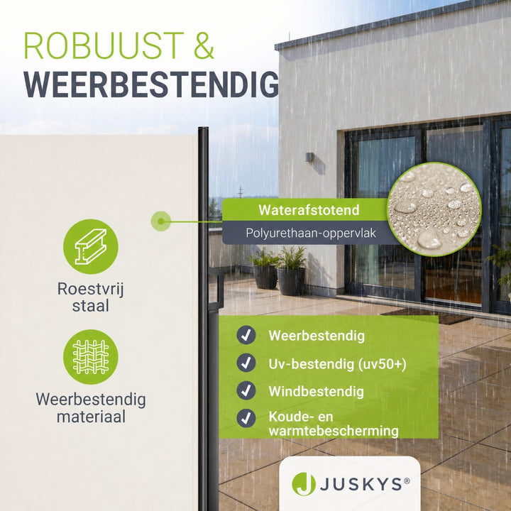 Uittrekbaar windscherm Dubai – 300x180 cm, beige of donkergrijs