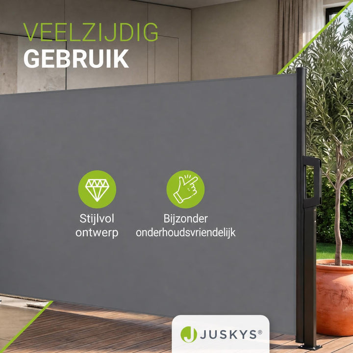 Uittrekbaar windscherm Dubai – 300x180 cm, beige of donkergrijs