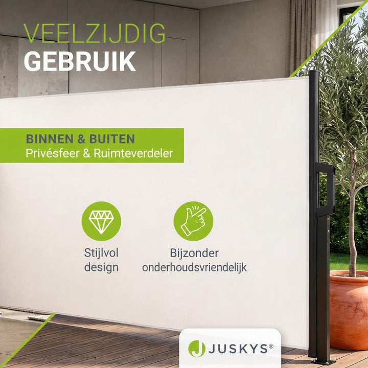 Uittrekbaar windscherm Dubai – 300x180 cm, beige of donkergrijs