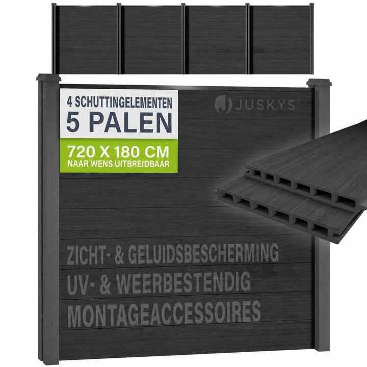 Composiet schutting antraciet