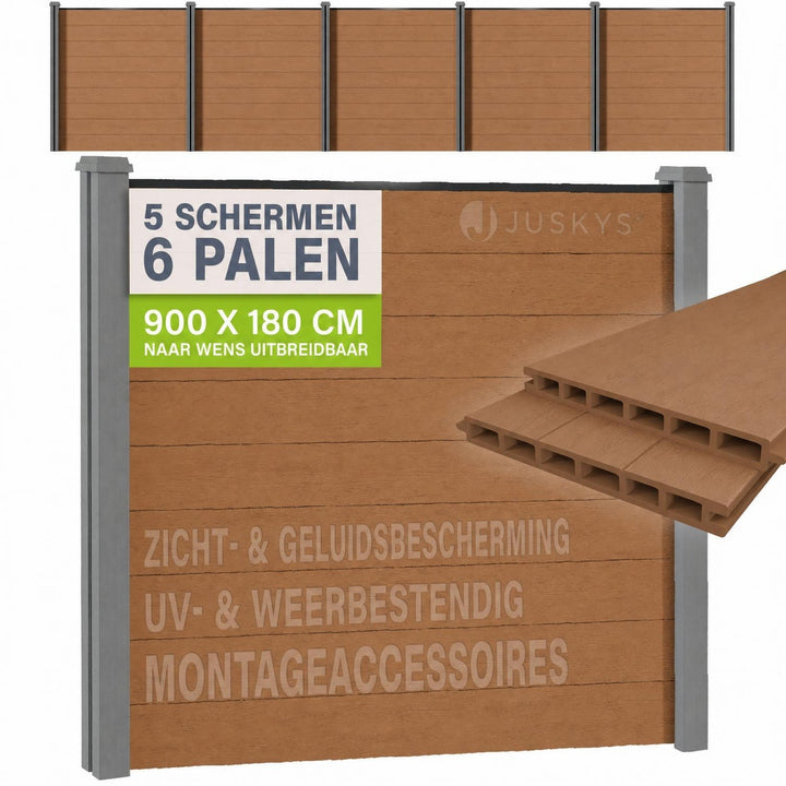 Composiet schutting teak