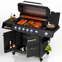 Gasbarbecue Tennessee – 6 branders met zijbrander, 82x42 cm