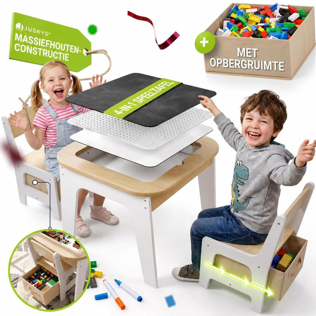 Kindertafel Milou met 2 stoeltjes