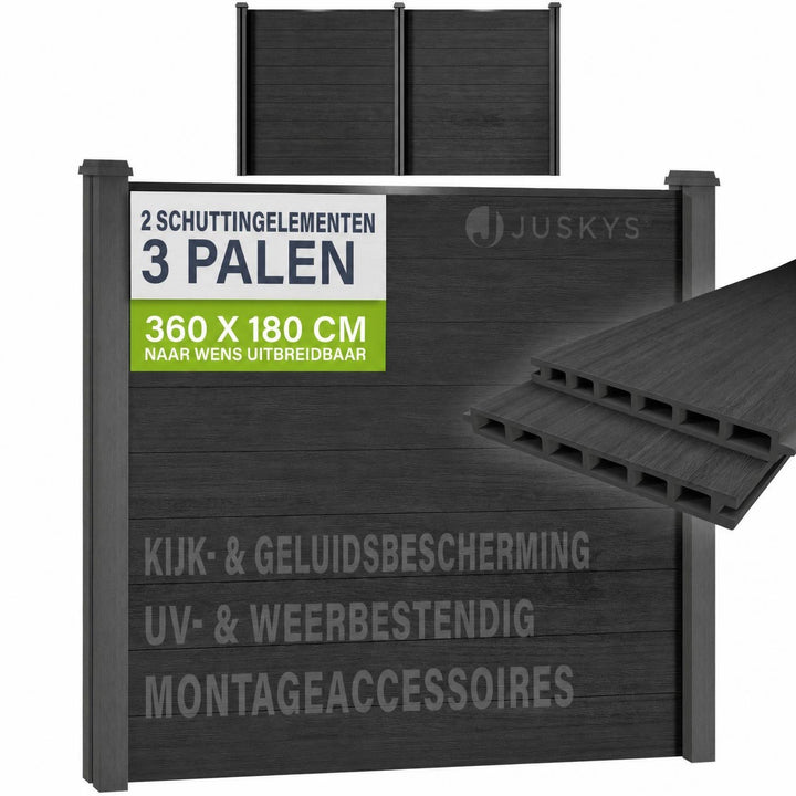 Composiet schutting antraciet