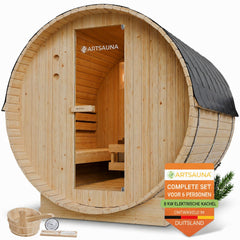 Barrelsauna Spitzbergen – vurenhout, inclusief saunakachel