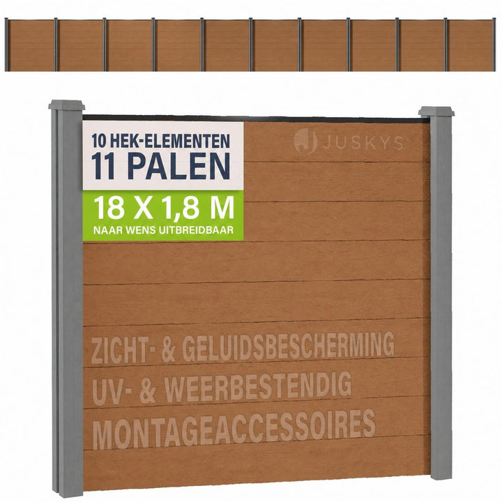 Composiet schutting teak