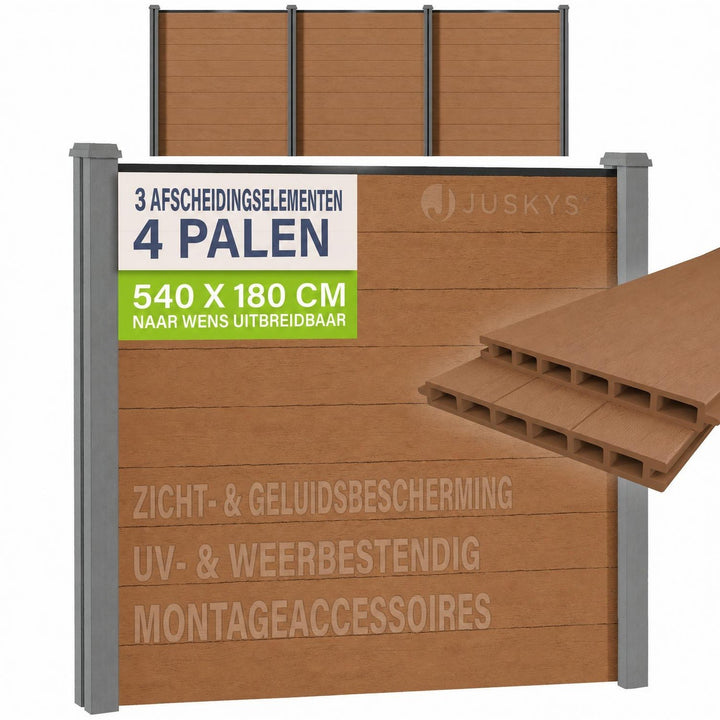 Composiet schutting teak