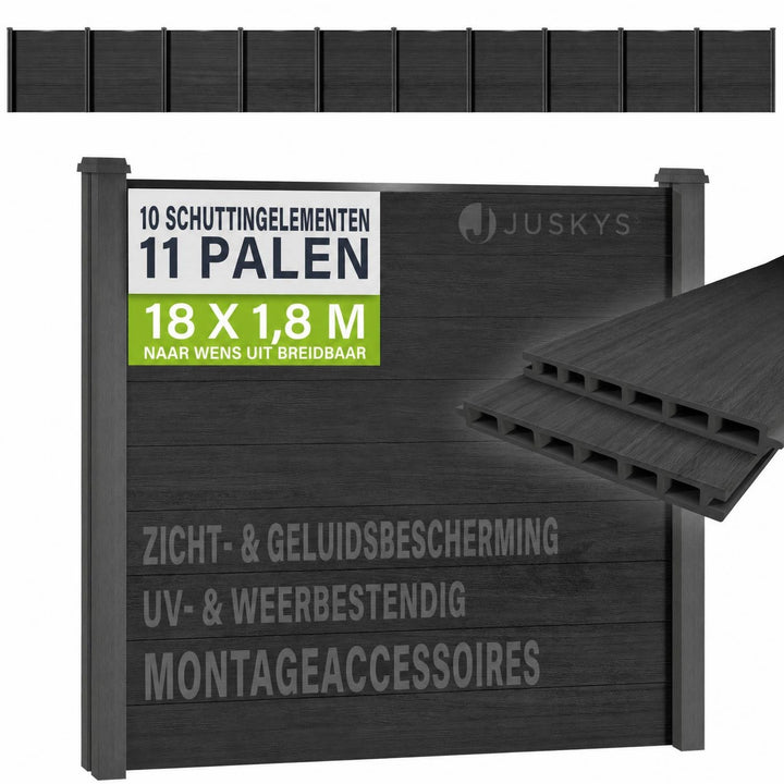 Composiet schutting antraciet