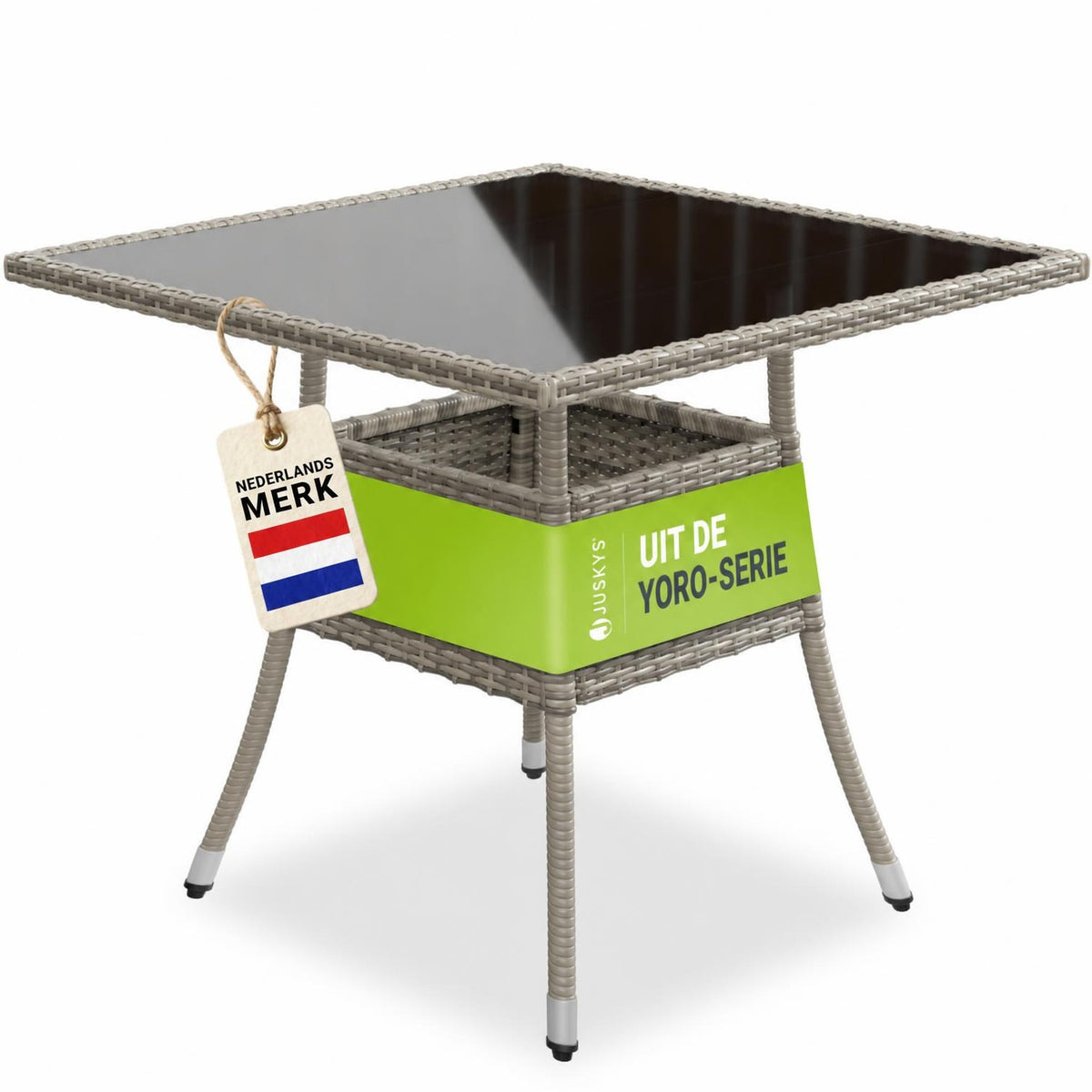 Vierkante rotan tuintafel Yoro