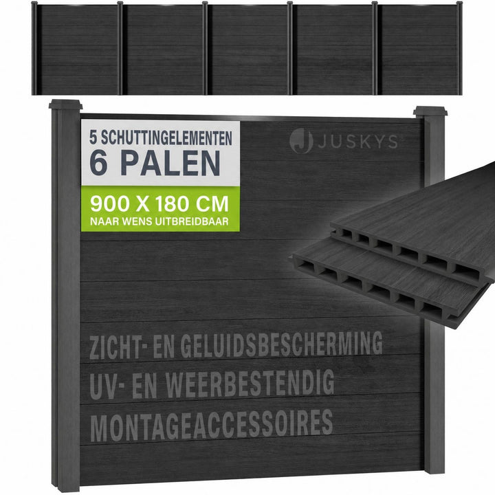 Composiet schutting antraciet