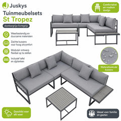 Loungeset St. Tropez – 4 personen, staal en acaciahout