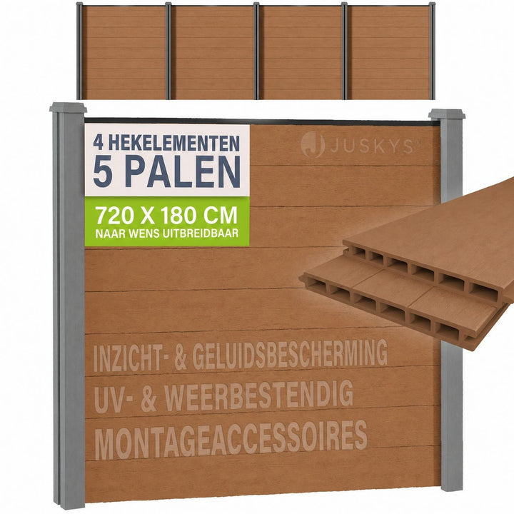 Composiet schutting teak