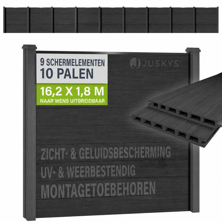 Composiet schutting antraciet