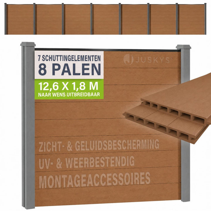 Composiet schutting teak