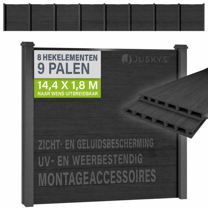 Composiet schutting antraciet