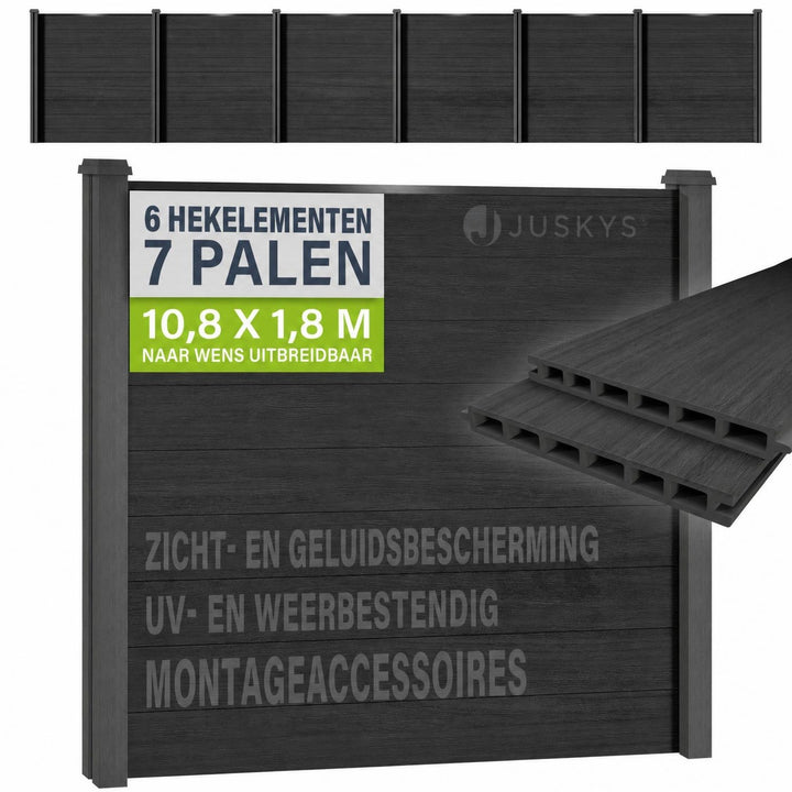 Composiet schutting antraciet