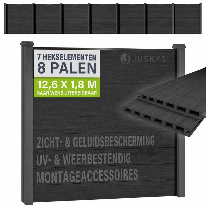 Composiet schutting antraciet