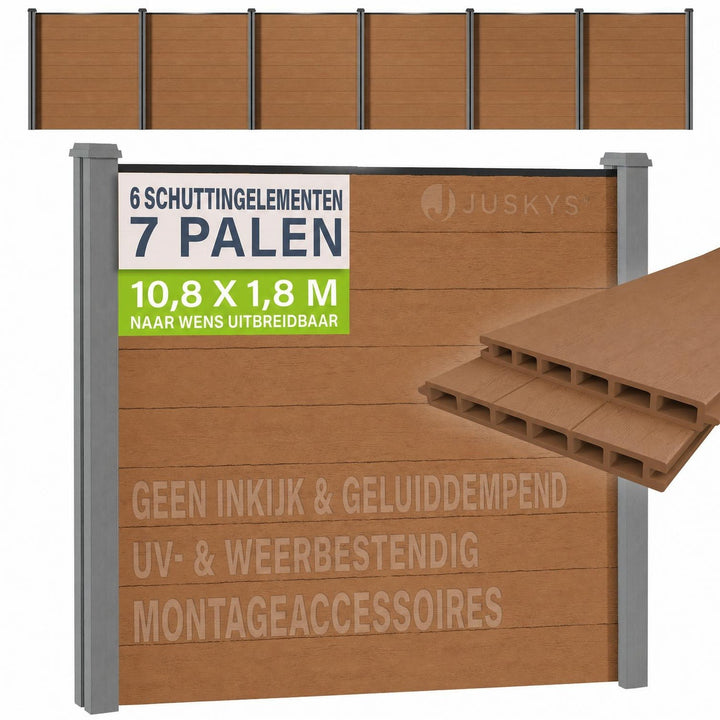 Composiet schutting teak