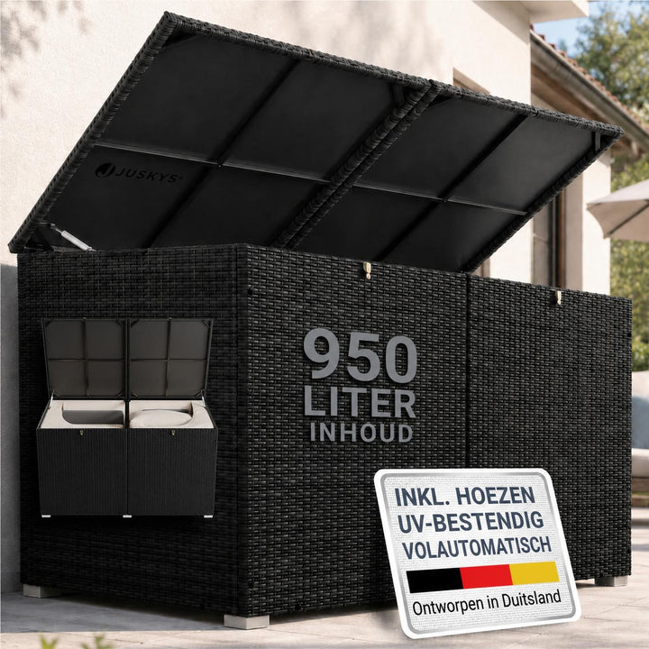 Kussenbox Ikaria van wicker – 950 liter, met binnenzeil