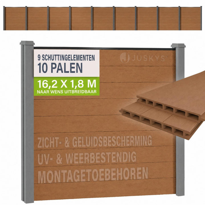 Composiet schutting teak
