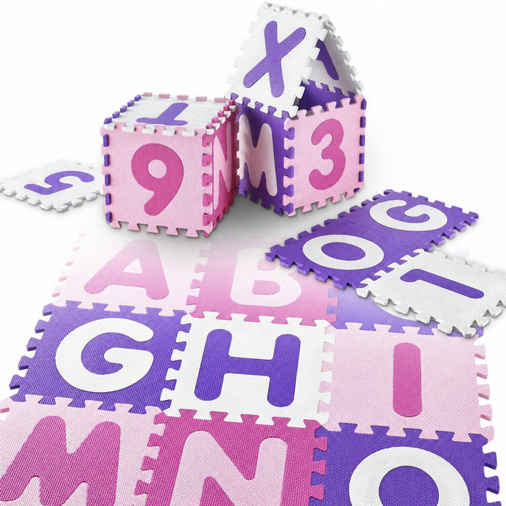 Puzzelmat Kim – 189x189 cm, 36 delen met letters en cijfers
