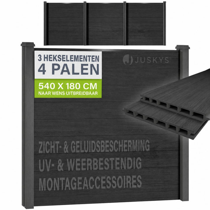 Composiet schutting antraciet
