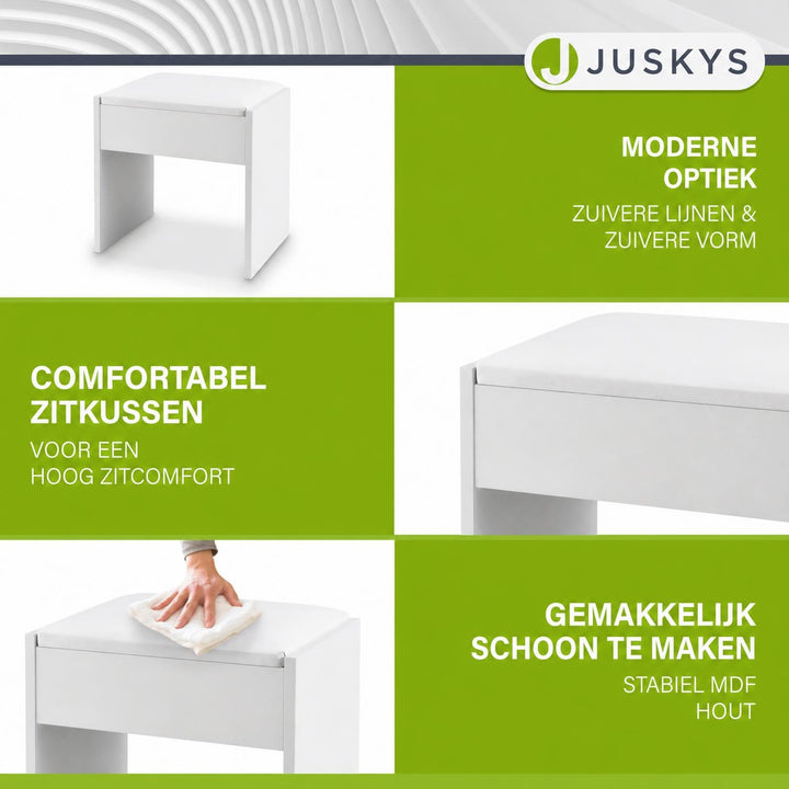 Kaptafelkruk Melly – met kunstleren zitkussen, wit