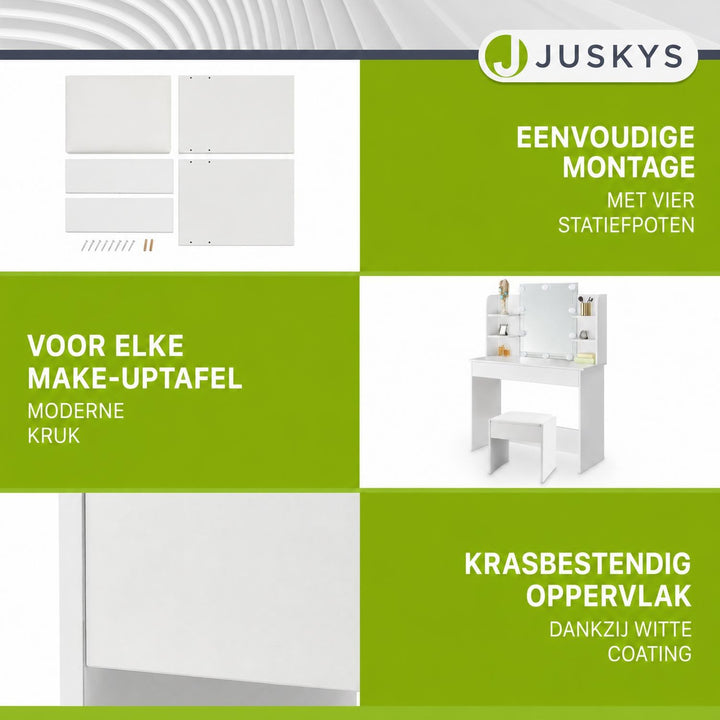 Kaptafelkruk Melly – met kunstleren zitkussen, wit