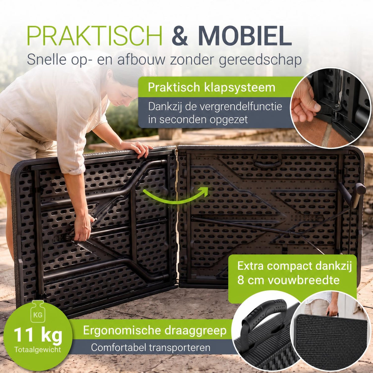 Klappbarer Gartentisch Easyfold