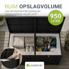 Kussenbox Ikaria van wicker – 950 liter, met binnenzeil