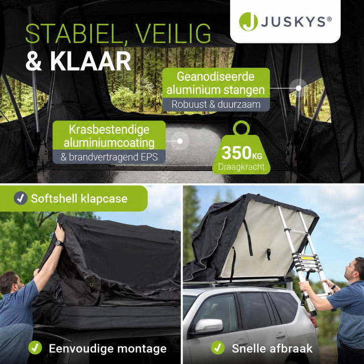 Daktent Lago voor 2-3 personen – aluminium frame en matras