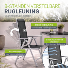 Tuinset Milano – aluminium, voor 4, 6 of 8 personen