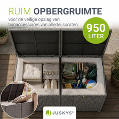 Kussenbox Ikaria van wicker – 950 liter, met binnenzeil