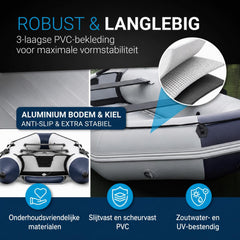 Rubberboot 3,80 m – met 2 zitbanken, peddels en luchtpomp