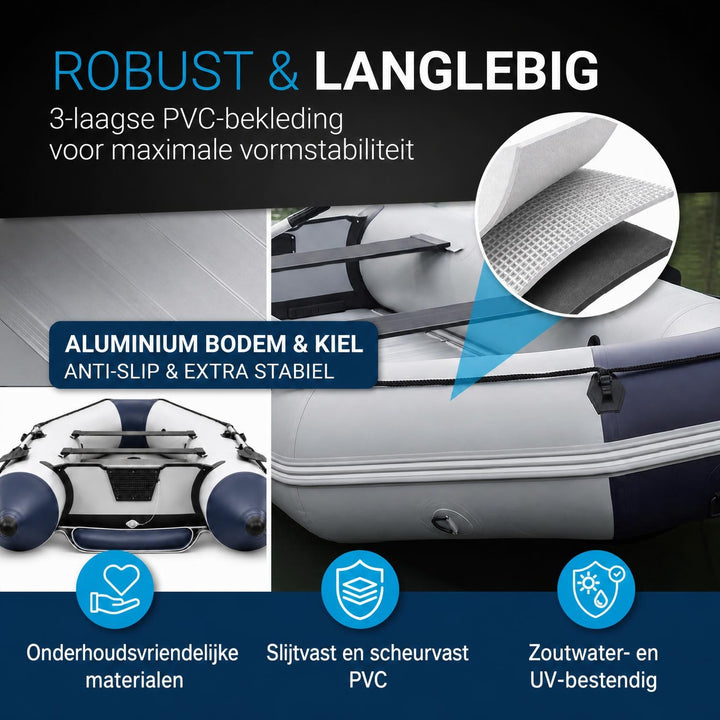 Rubberboot 3,80 m – met 2 zitbanken, peddels en luchtpomp