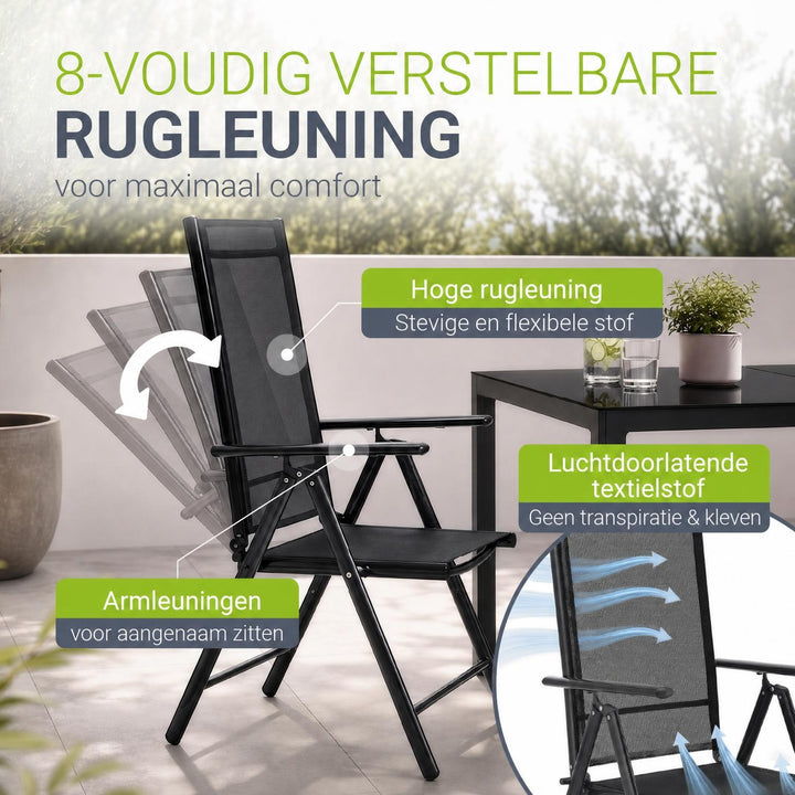 Tuinset Milano – aluminium, voor 4, 6 of 8 personen